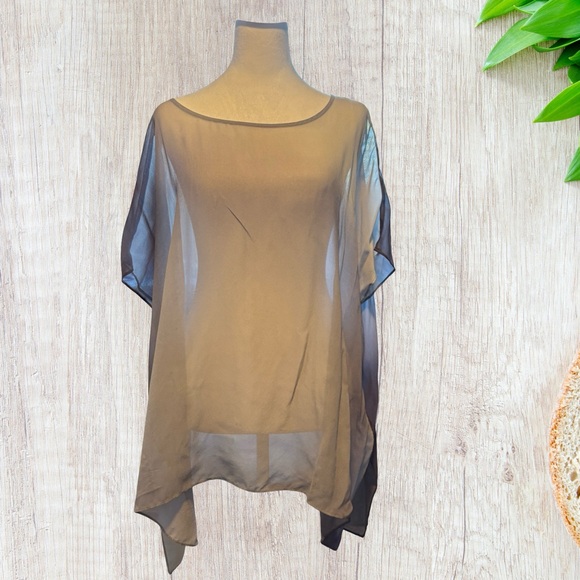 Eileen Fisher‎ Womens Tunic Top Size Medium Ombre Sheer Lagenlook 100% Silk - Picture 1 of 9